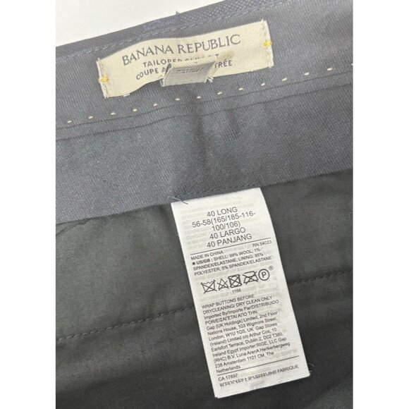 NWT - Banana Republic Tailored Slim Fit Navy Blue Mid Rise Dress Pants Size 40 L - Picture 6 of 7